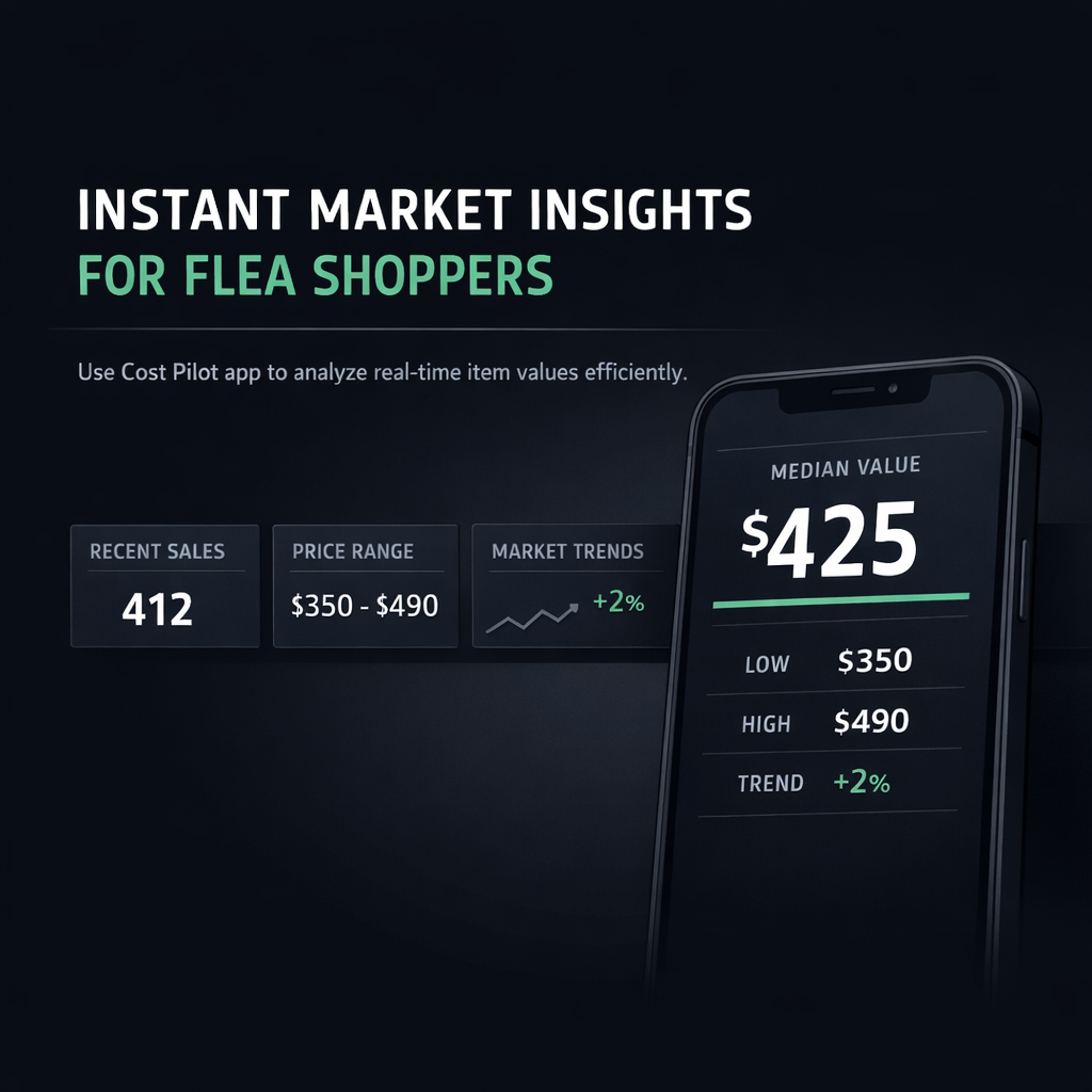 Smartphone screen showing median value readout against dark background with single green accent line